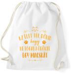 printfashion Az élet túl rövid - Macska - Sportzsák, Tornazsák - Fehér (13559436)