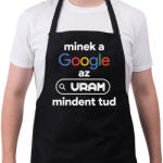 printfashion Minek a google az uram mindent tud - Kötény - Fekete (16393026)