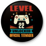printfashion 22 éves gamer - Kitűző, hűtőmágnes - Fekete (3097084)