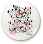 printfashion Cuki mopszok - Kitűző, hűtőmágnes - Fehér (3090528)