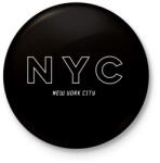 printfashion NYC - Kitűző, hűtőmágnes - Fekete (4739407)