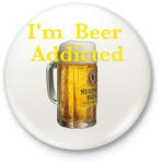 printfashion beer - Kitűző, hűtőmágnes - Fehér (3078128)
