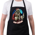 printfashion Karácsonyi mikulás zombi - Kötény - Fekete (5545506)