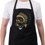 printfashion Törzsfőnök tigris - Kötény - Fekete (4927183)