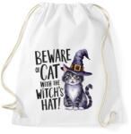 printfashion Hallowen cica boszorkánykalapban - Sportzsák, Tornazsák - Fehér (16589918)
