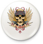 printfashion Gringo koponya - Kitűző, hűtőmágnes - Fehér (3073532)