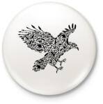 printfashion Fekete sas - Kitűző, hűtőmágnes - Fehér (3074152)