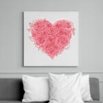 printfashion Rózsa szív - Vászonkép - Fehér (6622165)