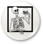 printfashion Csontváz borral - Kitűző, hűtőmágnes - Fehér (13241578)