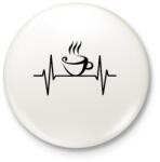 printfashion Ekg kávé - Kitűző, hűtőmágnes - Fehér (3088007)