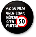 printfashion 50 éves Fehér. - Kitűző, hűtőmágnes - Fekete (16111183)