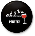 printfashion Vicces boros hét - Kitűző, hűtőmágnes - Fekete (7539964)