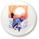 printfashion Horgász - Kitűző, hűtőmágnes - Fehér (5112021)