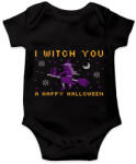 printfashion WITCH YOU A HAPPY HALLOWEEN - Baba Body - Fekete (9536235)