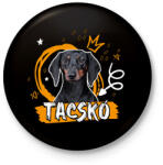 printfashion Tacskó firka - Kitűző, hűtőmágnes - Fekete (11851995)