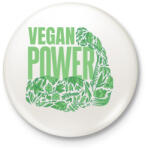 printfashion Vegan power - Kitűző, hűtőmágnes - Fehér (14120615)