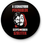 printfashion A legnagyobb pénzrablók szeptemberben születtek - Kitűző, hűtőmágnes - Fekete (4684849)