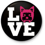 printfashion Yorkie LOVE - Kitűző, hűtőmágnes - Fekete (3102729)