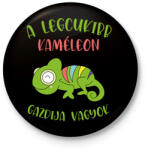 printfashion A legcukibb kaméleon gazdija - Kitűző, hűtőmágnes - Fekete (7027665)
