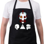 printfashion Love Death and Robots - Kötény - Fekete (7163263)