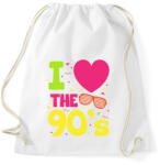 printfashion I love 90's - Sportzsák, Tornazsák - Fehér (2286292)