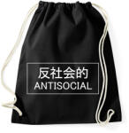 printfashion Japanese antisocial - white - Sportzsák, Tornazsák - Fekete (7036382)