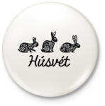 printfashion Húsvét - Mintás nyulak - Kitűző, hűtőmágnes - Fehér (6335937)