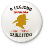 printfashion Tűzoltó szülinapja január - Kitűző, hűtőmágnes - Fehér (5775672)