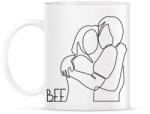 printfashion BFF - Vonalas minta - Bögre - Fehér (6673598)