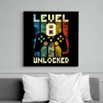 printfashion 8. születésnapi ajándék gamereknek - Vászonkép - Fekete (11384709)