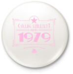 printfashion csillag-1979-pink - Kitűző, hűtőmágnes - Fehér (3076657)