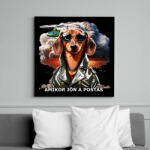 printfashion amikor jön a postás - TACSKÓ #2 - Vászonkép - Fekete (15216956)