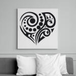 printfashion Maori szív3 - Vászonkép - Fehér (6636783)