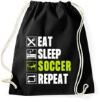 printfashion Eat Sleep Soccer Repeat - Sportzsák, Tornazsák - Fekete (4966034)