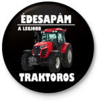 printfashion Édesapám a legjobb traktoros - Kitűző, hűtőmágnes - Fekete (5305905)