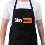 printfashion Stay home - Kötény - Fekete (4935436)