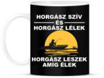 printfashion Horgász szív - Bögre - Fekete (4769983)
