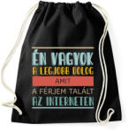 printfashion Interneten talált a férjem - Sportzsák, Tornazsák - Fekete (14045339)