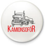 printfashion Kamionsofőr - Vonalas - Kitűző, hűtőmágnes - Fehér (6548134)