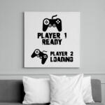printfashion Player 1, Player 2 - Kismama - Vászonkép - Fehér (7056253)