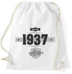 printfashion born-in-1937-(dark&lightgrey) - Sportzsák, Tornazsák - Fehér (466854)