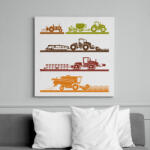 printfashion Mezőgazdasági gépek - Vászonkép - Fehér (6632643)