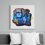 printfashion Graffity minta - Vászonkép - Fehér (6632791)