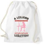 printfashion Informatikus nő szülinapja április - Sportzsák, Tornazsák - Fehér (5657183)