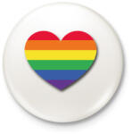 printfashion Szivárványos szív - Kitűző, hűtőmágnes - Fehér (10432309)