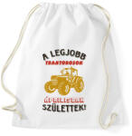 printfashion Traktoros szülinapja április - Sportzsák, Tornazsák - Fehér (5749571)