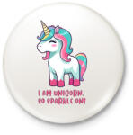 printfashion I am unicorn - Kitűző, hűtőmágnes - Fehér (14660203)