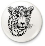 printfashion Leopárd - Kitűző, hűtőmágnes - Fehér (4575435)