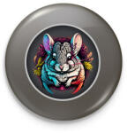 printfashion Színes csincsilla - Kitűző, hűtőmágnes - Sötétszürke (13845895)