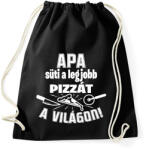 printfashion Apa süti a legjobb pizzát a világon - Sportzsák, Tornazsák - Fekete (16563022)